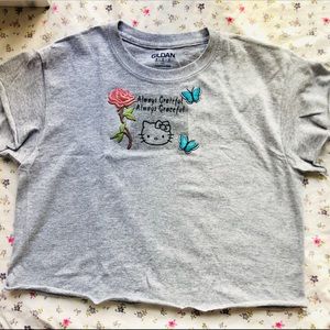 hello kitty butterfly cropped tee custom design